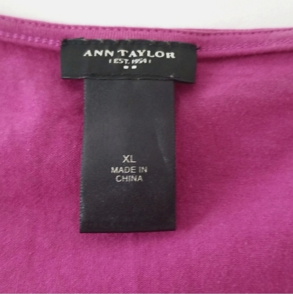 Ann Taylor Fuschia Asymmetrical Layer Tank Top w/Fringed Hem sz. XL - Picture 3 of 4